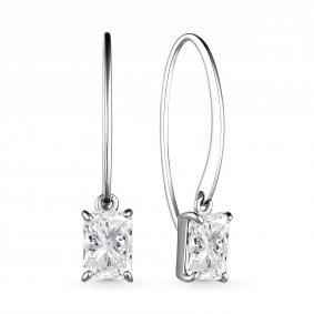 Серебряные серьги АЛЬКОР 02-3512/00ГХ-00 с горным хрусталём 02-3512/00ГХ-00 фото