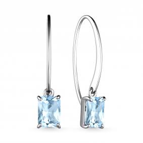 Серебряные серьги АЛЬКОР 02-3512/00ТБ-00 с топазом 02-3512/00ТБ-00 фото