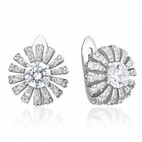 Серьги из белого золота Platina 02-3517-00-501-1120-38 с фианитом 02-3517-00-501-1120-38 фото