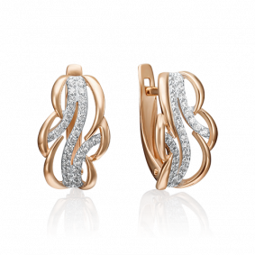 Золотые серьги Platina 02-3530-00-401-1110-33 с фианитом 02-3530-00-401-1110-33 фото