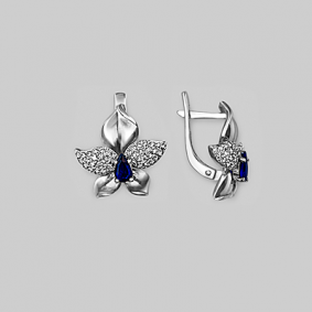 Золотые серьги Platina 02-3561-00-404-1120-33 с фианитом 02-3561-00-404-1120-33 фото