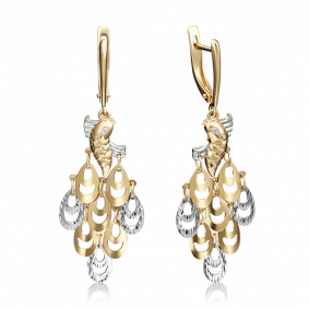 Серьги из лимонного золота Platina 02-3579-00-401-1130-03 с фианитом 02-3579-00-401-1130-03 фото