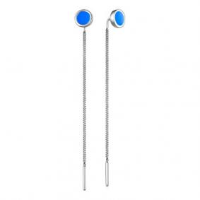 Серебряные серьги АЛЬКОР 02-3599/ЭМ86-00 с эмалью 02-3599/ЭМ86-00 фото