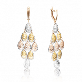 Серьги из комбинированного золота Platina 02-3629-00-000-1140-48 02-3629-00-000-1140-48 фото