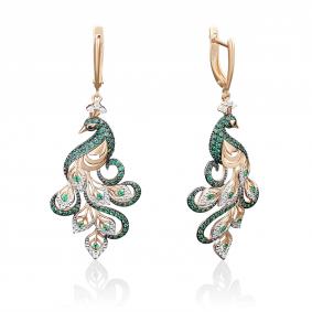 Золотые серьги Platina 02-3649-02-404-1110-52 с фианитом 02-3649-02-404-1110-52 фото