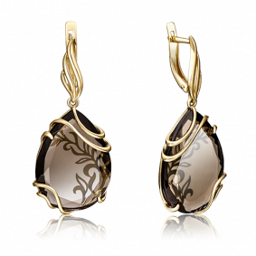 Серьги из лимонного золота Platina 02-3658-00-202-1130-46 с кварцем 02-3658-00-202-1130-46 фото