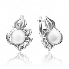 Серьги из белого золота Platina 02-3671-00-301-1120-31 с жемчугом 02-3671-00-301-1120-31 фото