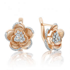 Золотые серьги Platina 02-3683-00-401-1110-33 с фианитом 02-3683-00-401-1110-33 фото