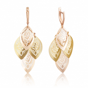 Серьги из комбинированного золота Platina 02-3688-00-000-1113-48 02-3688-00-000-1113-48 фото