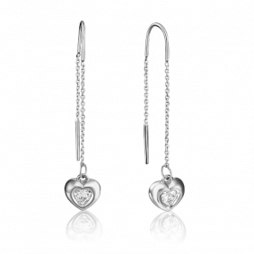 Серьги из белого золота Platina 02-3702-00-501-1120-38 с фианитом 02-3702-00-501-1120-38 фото