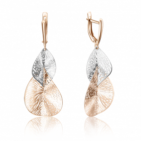 Серьги из комбинированного золота Platina 02-3715-00-000-1111-65 02-3715-00-000-1111-65 фото