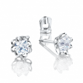Серьги из белого золота Platina 02-3730-00-501-1120-38 с фианитом 02-3730-00-501-1120-38 фото