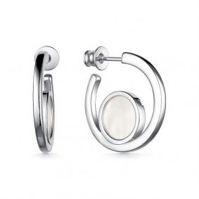 Серебряные серьги АЛЬКОР 02-3735/00ПБ-00 с перламутром 02-3735/00ПБ-00 фото
