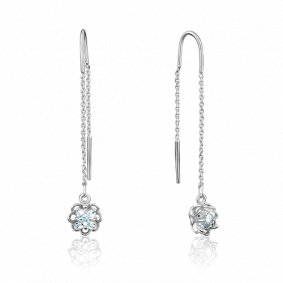 Серьги из белого золота Platina 02-3736-00-501-1120-38 с фианитом 02-3736-00-501-1120-38 фото