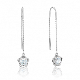 Серьги из белого золота Platina 02-3737-00-501-1120-38 с фианитом 02-3737-00-501-1120-38 фото