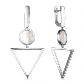 Серебряные серьги АЛЬКОР 02-3739/00ПБ-00 с перламутром 02-3739/00ПБ-00 фото