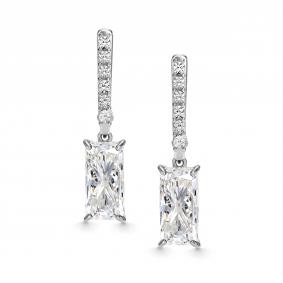 Серьги из лимонного серебра АЛЬКОР 02-3765/00ГХ-00 с горным хрусталём 02-3765/00ГХ-00 фото