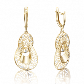 Серьги из лимонного золота Platina 02-3771-00-000-1130-48 02-3771-00-000-1130-48 фото