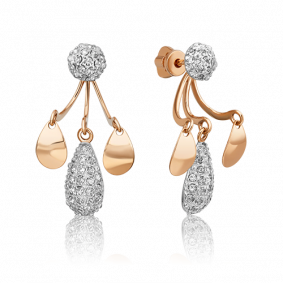 Золотые серьги-трансформеры Platina с ювелирным кристаллом 02-3773-00-801-1110-55 02-3773-00-801-1110-55 фото