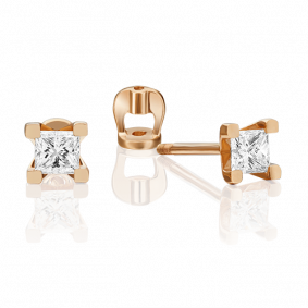 Золотые серьги Platina 02-3821-00-101-1110-30 с бриллиантом 02-3821-00-101-1110-30 фото