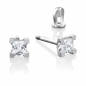 Серьги из белого золота Platina 02-3821-00-101-1120-30 с бриллиантом 02-3821-00-101-1120-30 фото