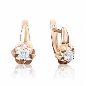 Золотые серьги Platina 02-3822-00-501-1110-38 с фианитом 02-3822-00-501-1110-38 фото