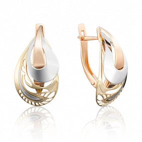 Серьги из комбинированного золота Platina 02-3824-00-000-1140-48 02-3824-00-000-1140-48 фото