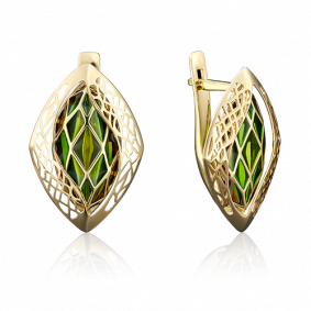 Серьги из лимонного золота Platina 02-3830-02-000-1130-48 с эмалью 02-3830-02-000-1130-48 фото