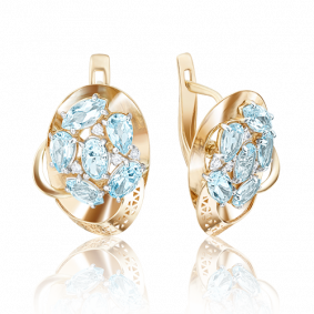 Серьги из лимонного золота Platina 02-3838-00-207-1130-46 с топазом и фианитом 02-3838-00-207-1130-46 фото