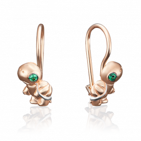 Золотые серьги Platina 02-3852-00-404-1110-03 с фианитом 02-3852-00-404-1110-03 фото