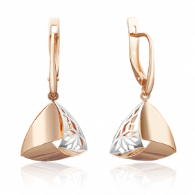 Серьги из комбинированного золота Platina 02-3879-00-000-1111-65 02-3879-00-000-1111-65 фото