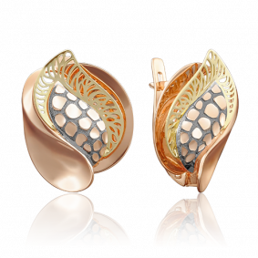 Серьги из комбинированного золота Platina 02-3889-00-000-1113-48 02-3889-00-000-1113-48 фото