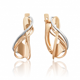 Серьги из комбинированного золота Platina 02-3901-00-000-1111-03 02-3901-00-000-1111-03 фото