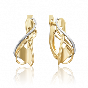Серьги из комбинированного золота Platina 02-3901-00-000-1121-03 02-3901-00-000-1121-03 фото