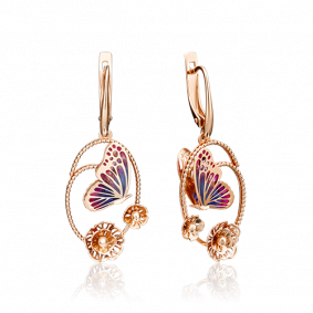 Золотые серьги Platina 02-3902-00-000-1110-59 с эмалью 02-3902-00-000-1110-59 фото