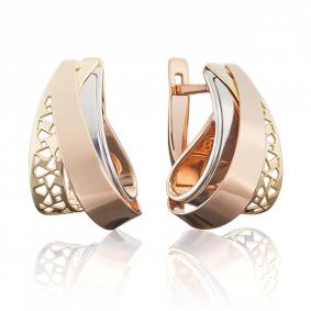 Серьги из комбинированного золота Platina 02-3904-00-000-1113-48 02-3904-00-000-1113-48 фото