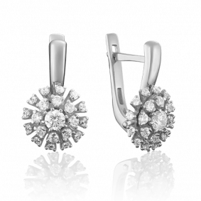 Серьги из белого золота Platina 02-3905-00-101-1120-30 с бриллиантом 02-3905-00-101-1120-30 фото