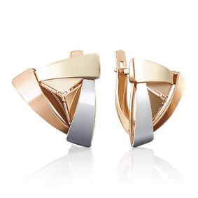 Серьги из комбинированного золота Platina 02-3915-00-000-1140-48 02-3915-00-000-1140-48 фото