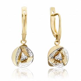 Серьги из комбинированного золота Platina 02-3918-00-000-1121-48 02-3918-00-000-1121-48 фото