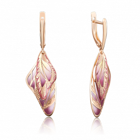 Золотые серьги Platina 02-3954-00-000-1110-48 с эмалью 02-3954-00-000-1110-48 фото