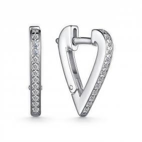 Серебряные серьги АЛЬКОР 02-3963/00КЦ-00 с фианитом 02-3963/00КЦ-00 фото