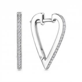 Серебряные серьги АЛЬКОР 02-3964/00КЦ-00 с фианитом 02-3964/00КЦ-00 фото