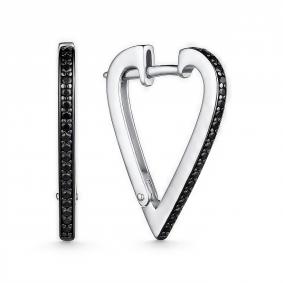 Серебряные серьги АЛЬКОР 02-3964/0КЦ1-17 с фианитом 02-3964/0КЦ1-17 фото