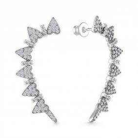 Серебряные серьги АЛЬКОР 02-3965/00КЦ-00 с фианитом 02-3965/00КЦ-00 фото