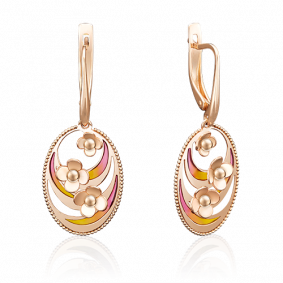 Золотые серьги Platina 02-3973-00-000-1110-25 с эмалью 02-3973-00-000-1110-25 фото