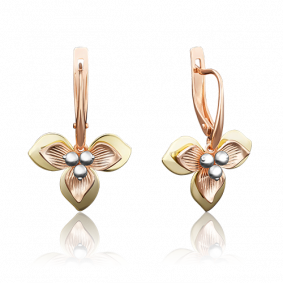 Серьги из комбинированного золота Platina 02-3974-00-000-1113-48 02-3974-00-000-1113-48 фото