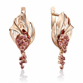 Золотые серьги Platina 02-3979-00-404-1110-48 с фианитом и эмалью 02-3979-00-404-1110-48 фото