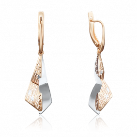 Серьги из комбинированного золота Platina 02-4000-00-000-1111-65 02-4000-00-000-1111-65 фото