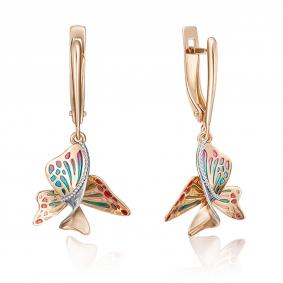 Золотые серьги Platina 02-4005-00-000-1110-65 с эмалью 02-4005-00-000-1110-65 фото