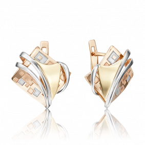 Серьги из комбинированного золота Platina 02-4010-00-000-1113-48 02-4010-00-000-1113-48 фото